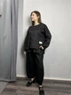 Женская блуза льняная оверсайз с накладными карманами KAPTSOVA MKKS9025-3 - Oversize 42/52, Чорний - изображение 3