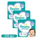 Дитячі підгузки 270 шт Pampers Active Baby розмір 3 (6-10 кг) Дитячі підгузники памперс з індикатором вологи та манжетами з подвійною щільністю Памперси преміум для дітей для нічного сну - зображення 1