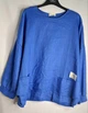 Женская блуза льняная оверсайз с накладными карманами KAPTSOVA MKKS9025-3 - Oversize 42/52, Електрик - изображение 2