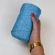 Шнур плетений з люрексом YarnArt macrame cotton Lurex 2мм блакитний люрекс срібло (№733) - изображение 4