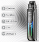 Pod система Voopoo Vmate Max Dove Grey ВуПу Вмейт Под система електронна сигарета 1200 мАг Дав Грей 30 Вт та 3.0 Ом дисплей з LED-підсвічуванням сіра - зображення 2