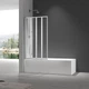 Шторки Koer стеклянные на ванную складные Sr BS07-80x140-TR-01 прозрачное стекло Easy Clean 4мм, хром KR5948 - изображение 2