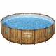 Круглий каркасний басейн Bestway 56725 19480 л 488x488x122 см фільтр-насос/драбина/тент (LN7-56725) - зображення 2