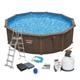 Каркасный бассейн Bestway Hydrium 561CS 27221 л 549×130 см с песочным фильтром, подстилкой, лестницей и тентом (LN7-BW 561CS) - изображение 1