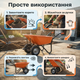 Тачка будівельна Dozer 110/200л для будмайданчика сипучих матеріалів до 360кг оцинковане корито 88×60×25см - зображення 8