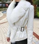 Изысканная кожаная куртка с мехом лисы OSSA (Турция) , S size - изображение 1