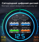 Автомобільний зарядний пристрій у прикурювач 6 портів PD QC 3.0 з LED вольтметром 12 V 24 V - зображення 3