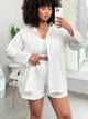 Жіночий Костюм (сорочка+шорти) SHEIN 918237-3 0XL білий (2000005247613) - зображення 4