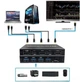 USB 3.0 + HDMI 2K 4K свитч KVM 2 роз'єму/порту вхід, 4 порту вихід для мишки, клавіатури, Scanner Printer Sharing Switch Світч Чорний - зображення 3