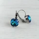 Серьги Hand Made винтажные с кристаллами-хамелеонами Swarovski цвета Bermuda Blue - изображение 3