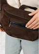 Жіноча поясна сумка бананка з натуральної замші SAMBAG Коричневий (546203821) - зображення 7