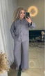 Костюм женский прогулочный льняной серого цвета 37549 50/52 - изображение 5