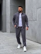 Мужской спортивный костюм с лампасами серого цвета 37550 L-XL - изображение 1