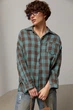Клетчатая рубашка оверсайз на пуговицах Lurex Изумрудный One Size (93610) - изображение 5