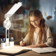 Настільна LED-лампа KRX-1011 з вентилятором, годинником та підставкою-органайзером — 4 в 1 для роботи та навчання - зображення 2