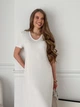 Длинное платье-футболка в рубчик белое Merlini Зара 700001849 размер 4XL/5XL - изображение 4