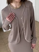 Кофта в рубчик бежевая Merlini Артуа 110001122 размер 2XL/3XL - изображение 4