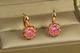 Серьги Xuping Jewelry Парфе с розовым камнем 2 см золотистые - изображение 1