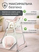 Детский стульчик для кормления 2в1 стул трансформер для малышей с регулируемой спинкой и подножкой съемный столик корзина на 4 колесиках универсальная многофункциональная удобная устойчивая для детей с PU экокожи розовой - изображение 3