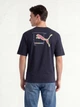 Футболка хлопковая длинная мужская Puma Graphics 69178316 L New Navy с принтом (4069161716355) - изображение 2