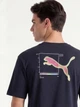 Футболка хлопковая длинная мужская Puma Graphics 69178316 2XL New Navy с принтом (4069161716379) - изображение 4