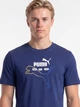 Футболка хлопковая длинная мужская Puma Essentials Graphics 69203149 M Blue Jewel с принтом (4069161744648) - изображение 4