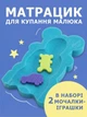 Мягкий поролоновый матрасик вкладыш в детскую ванночку для купания новорожденных коврик вставка губка для малышей подкладка горка для ванны анатомическая форма для младенцев грудничков с рождения 0+ синий - изображение 1