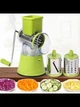 Универсальный ручной мультислайсер Kitchen Master 3-в-1 с барабанными насадками для измельчения, шинковки и нарезки слайсами овощей, фруктов, сыра и орехов, механическая овощерезка с нержавеющими лезвиями и антискользящим основанием. - изображение 4