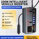 Інвертор живлення для автомобіля 12/24 до 220В перетворювач 200W без дисплея - зображення 1
