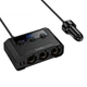 АЗУ Hoco Z64 Anshun 240W digital display 3-in-1 cigarette lighter(2C2A) car charger Black - зображення 1