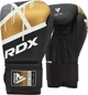 Боксерские перчатки RDX F7 Ego Boxing Gloves (BGR-F7BGL) Black/Gold 14 унций - изображение 1