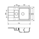 Кухонная мойка Adamant ANILA PLUS светло-серая 775x495x200 мм, с крылом 77,5 см - изображение 2
