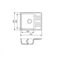 Кухонная мойка Adamant SMALL ivory 570x455x180 мм, с крылом 57 см - изображение 2