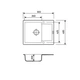 Кухонная мойка Adamant MINIMAL ivory 615x495x200 мм, с крылом 61,5 см - изображение 2