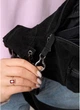 Женская поясная сумка бананка из натуральной замши SAMBAG Черная (546403821) - изображение 14