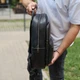 Мужской кожаный рюкзак 41х31х16, универсальный городской рюкзак для работы и поездок, офисная сумка, черный - изображение 3