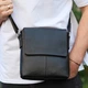 Сумка-месенджер чоловіча шкіряна через плече Tiding Bag 48450 21х23х5.5 чорна (JDT-0850054) - зображення 2