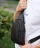 Слинг-нагрудник мужской кожаный через плечо TIDING BAG 32545 19х31х7 черный (JDT-0850031) - изображение 5