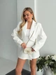Костюм женский классический пиджак+юбка-шорты белого цвета 37586 46/48 - изображение 2