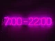 Неоновая вывеска График работы 7-22 490x80 Розовый - изображение 1
