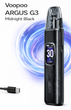 Многоразовая Pod-система Voopoo Argus G3 Midnight Black вейп Вупу Аргус мощная Под-система 1500 мАч до 30 Вт Top-Fill 3 мл чёрная - изображение 1