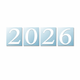 Надпись наклейка цифры 2026 Белый - изображение 2