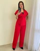 Костюм-двойка женский из костюмного крепа на подкладке с жилетом на запах и прямыми брюками повседневно-деловой больших размеров весенний G&M k-128960 52-54 Размер цвет красный - изображение 2