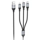 Дата кабель Hoco X102 Fresh 3in1 USB to Lightning + MicroUSB + Type-C (1m) Black - зображення 1