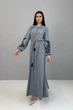 Жіноча довга сукня з орнаментом та розрізом Nenka XL Сірий (nenka3630-XL) - изображение 2