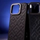 Чехол Kajsa Rhombus Collection with Magnetic Ring iPhone 16 Gray - изображение 4