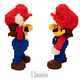 Конструктор 3д для дорослих "Red Mario" 29 см збірний блоковий Magic Blocks для дітей інтер'єрна арт фігурка супер маріо - зображення 3