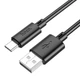 Кабель HOCO Type-C Gratified charging data cable (packaged) X88 |1m, 3A| black - изображение 3