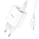 Сетевое зарядное устройство Hoco C80A Plus Rapido 20W USB-A + USB-C с кабелем Type-C to Lightning 1м White (6931474779892) - изображение 2