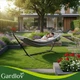 Гамак двомісний з каркасом Gardlov XXL тканинний з перекладинами до 250 кг 200 x 150 см Сірий (27293) - зображення 2